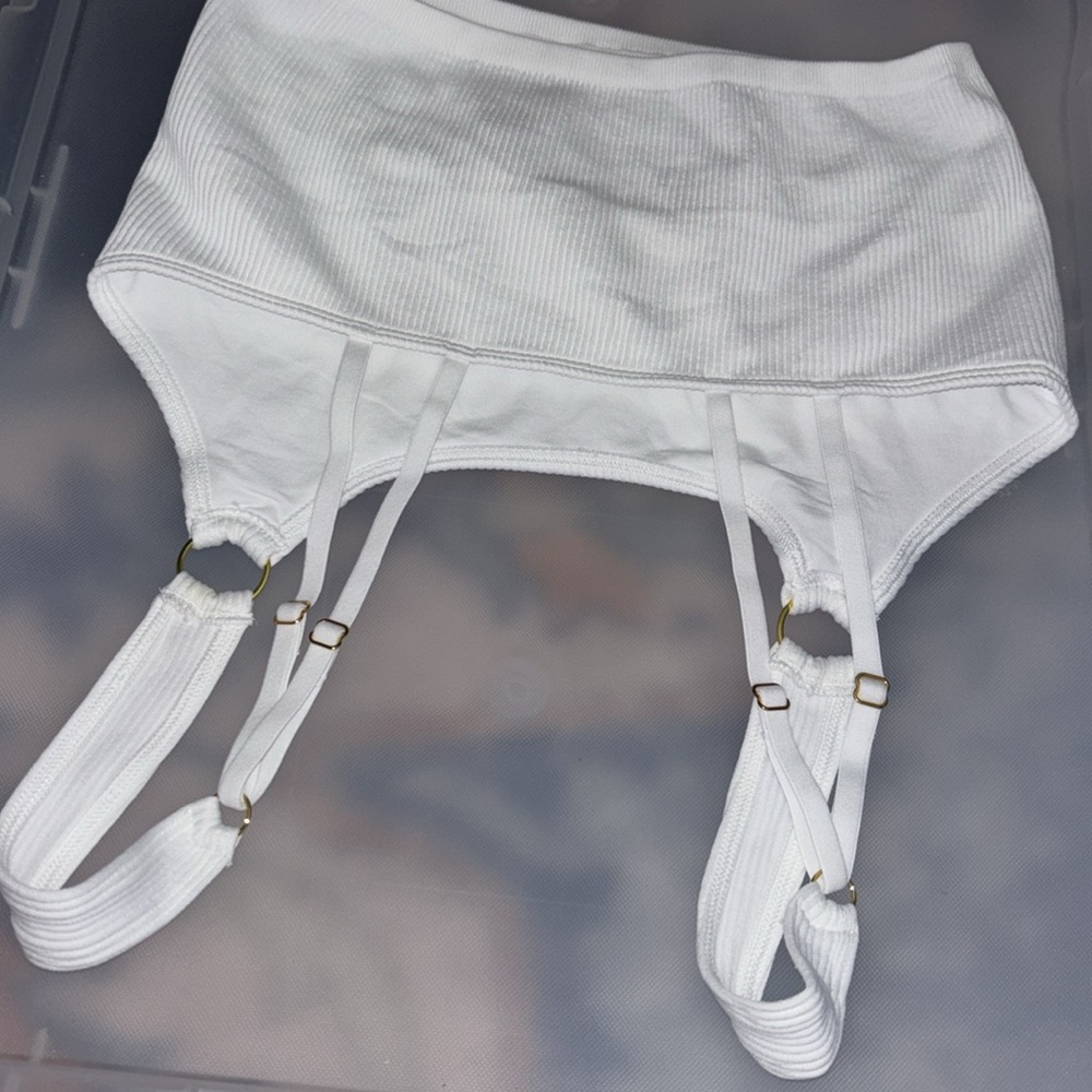 aerie ring cami bra lined ribbed white - Picture 5 of 6